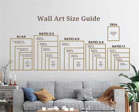 Wall Art Size Guide, Standard Frame Sizes Guide, Living Room Frame Sizes, Poster Sizes Guide ...