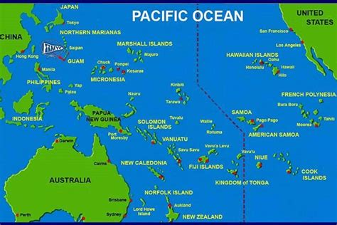 PACIFIC OCEAN ISLANDS | Map, Pacific ocean, South pacific