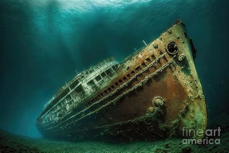 Titanic Shipwreck Underwater Digital Art by Benny Marty - Fine Art America