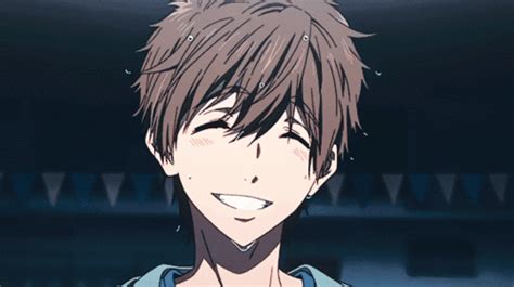 anime, boy, and gif image Anime Boy Smile, Smile Gif, Makoto Tachibana, Kyoto Animation, Free ...