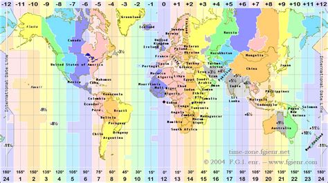 Time Zones - Military Time Chart