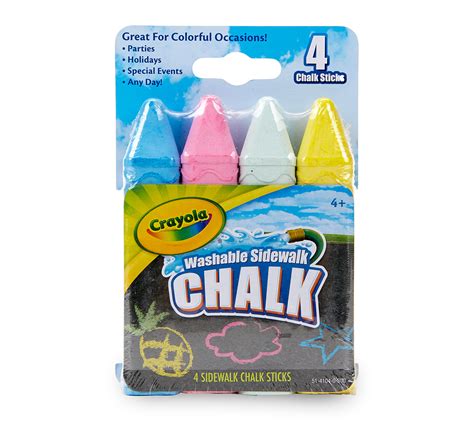 Washable Sidewalk Chalk, 4 Count | Crayola