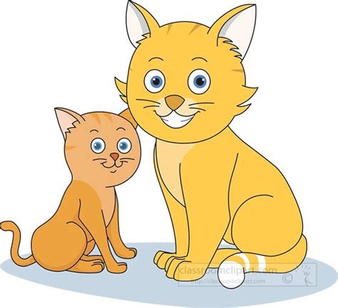 Cat Clipart-cat with baby kitten clipart