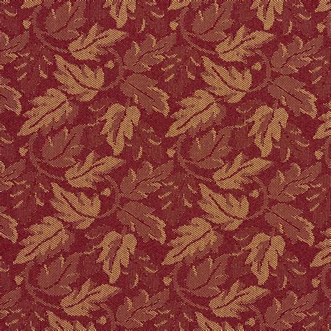 Dark Red And Gold Leaves Crypton Contract Grade Upholstery Fabric By The Yard