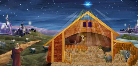 Manger Scene Backdrops | nativity backdrop size 120cm x 250cm vinyl backdrop | scenery ...