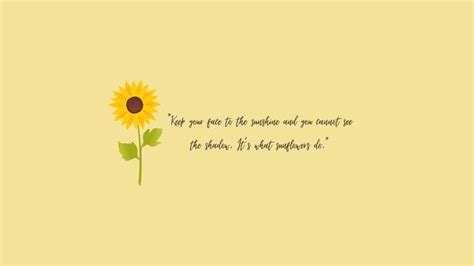 minimalist sunflower desktop wallpaper aesthetic sunflower in 2023 | Laptop wallpaper quotes ...