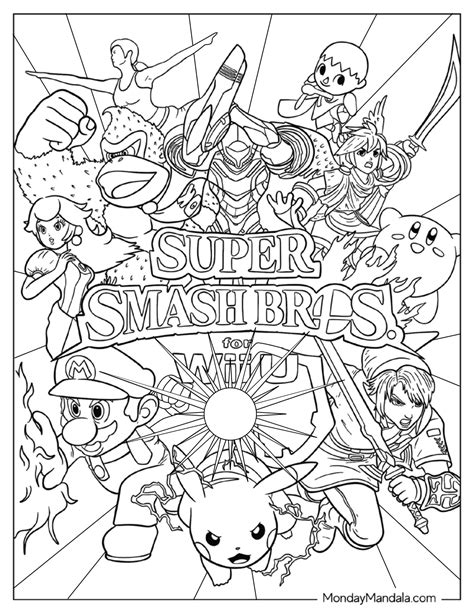 20 Super Smash Bros Coloring Pages (Free PDF Printables)