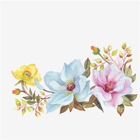 Watercolor Spring Flowers PNG Transparent, Spring Plant Watercolor Flowers Illustration ...