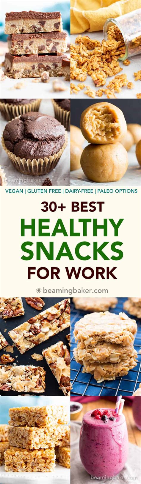 30+ Healthy Snacks for Work (Vegan, Gluten-Free) - Beaming Baker