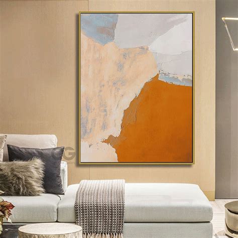 Large Minimalist Art Abstract Canvas Painting Orange - Etsy New Zealand