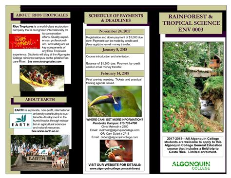 Costa Rica Brochure 2017-2018 | Rainforest Project