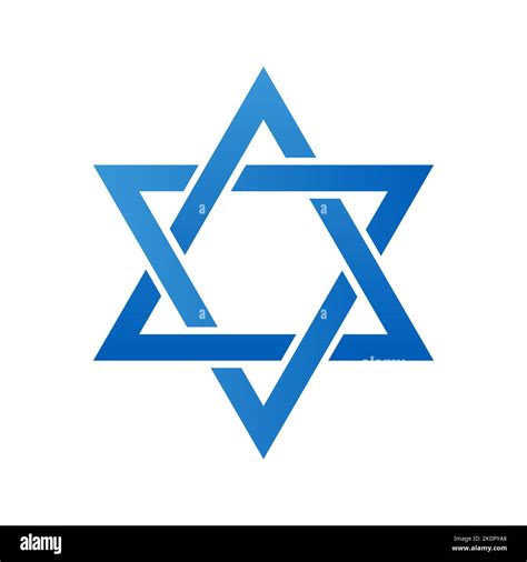 Star of David isolated. Vector illustration of Jewish traditional symbol. Blue six pointed star ...