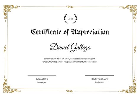 Certificate Of Appreciation Templates