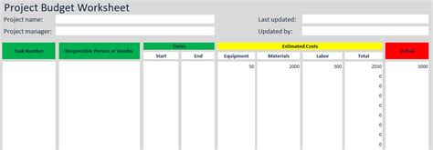 Project Cost Planner - Excel Template | Project Cost Estimate | Project Budget Spreadsheet ...