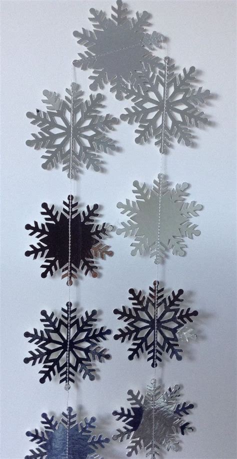 Christmas Paper Garland Silver Snowflake Garland | Paper garland, Christmas paper, Snowflake garland