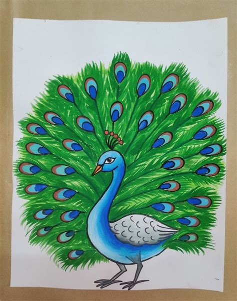 Peacock | Peacock drawing simple, Peacock drawing, Bird painting acrylic