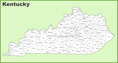 Kentucky county map