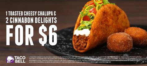 Taco Bell Canada Coupons: Get 1 Toasted Cheesy Chalupa & 2 Cinnabon Delights for $6 - Hot Canada ...