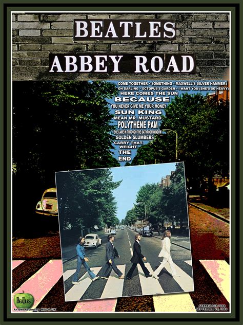 Beatles Abbey Road Poster john Lennon, Paul Mccartney, Ringo Starr, George Harrison - Etsy