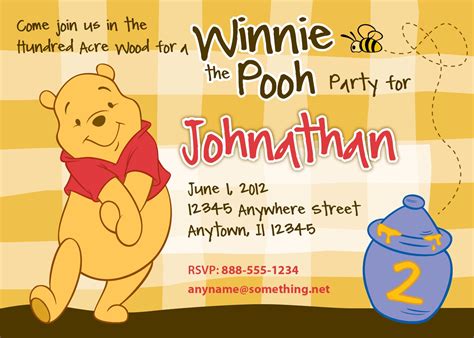 WINNIE the POOH Birthday Invitation DIY Printable by CiciandBobos