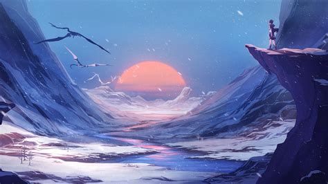 2560x1440 Dragon Winter Snow Anime Manga 4k 1440P Resolution ,HD 4k Wallpapers,Images ...