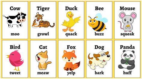 Animal Sounds Flashcards - Kidpid