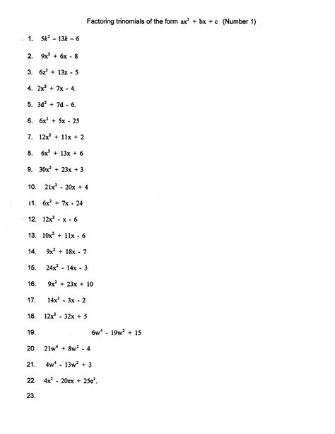 Factoring Binomials Worksheet — db-excel.com