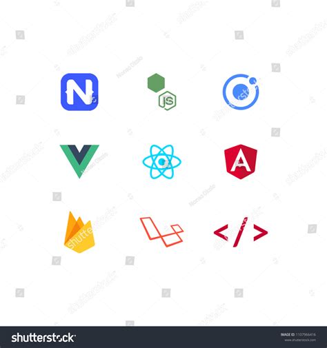 Vector Illustrations Developer Icons Stock Vector (Royalty Free) 1107966416