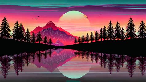 Sunset Mountain Scenery 4K #9210i Wallpaper PC Desktop