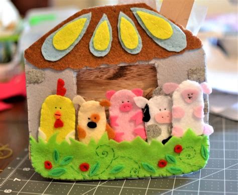 Farm animal finger puppets pattern. Farm animal play house | Etsy