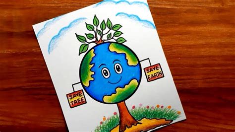 Save Earth Poster Drawing Earth Day Poster Making Cute Earth | Porn Sex Picture