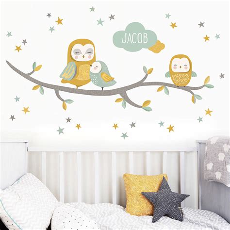 Owl Family Personalised Nursery Wall Sticker By Koko Kids | notonthehighstreet.com