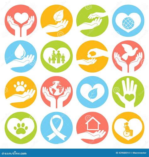 Charity And Donation Icons White Stock Vector - Image: 43968014