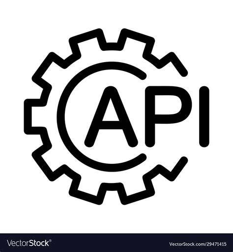 Api with gear icon linear template for software Vector Image