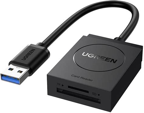 UGREEN® USB 3 SD TF Card Reader Adapter TF SD Card Reader 2 Slot- Black - DM Gadgets