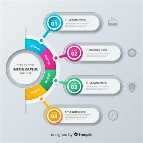 Modelo de infográfico colorido passo | Vetor Grátis | Infographic template powerpoint, Free ...