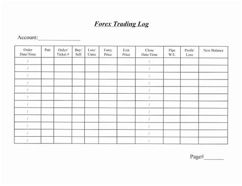 Forex Trading Plan Template Excel