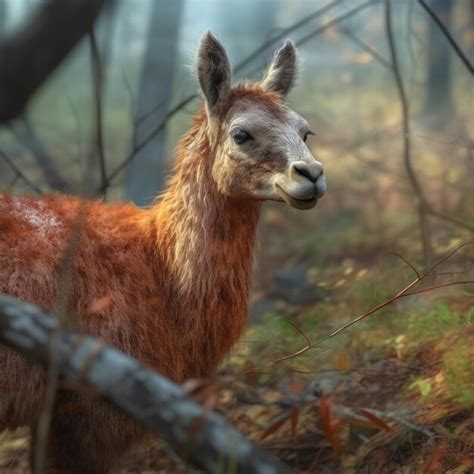 Premium AI Image | Llama in natural habitat generative AI