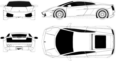 Lamborghini Gallardo LP550 Blueprint - Download free blueprint for 3D modeling