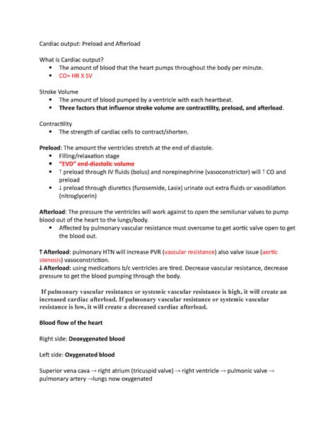 Cardiac output preload vs afterload - Cardiac output: Preload and Afterload What is Cardiac ...