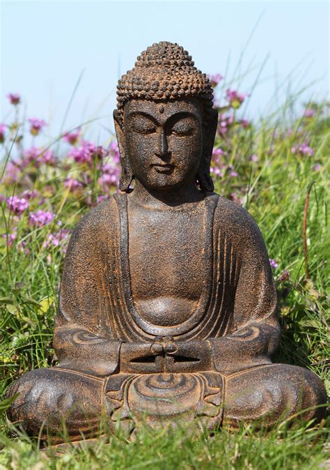 Meditating Garden Japanese Buddha Statue 12" (#72vc43z): Hindu Gods & Buddha Statues