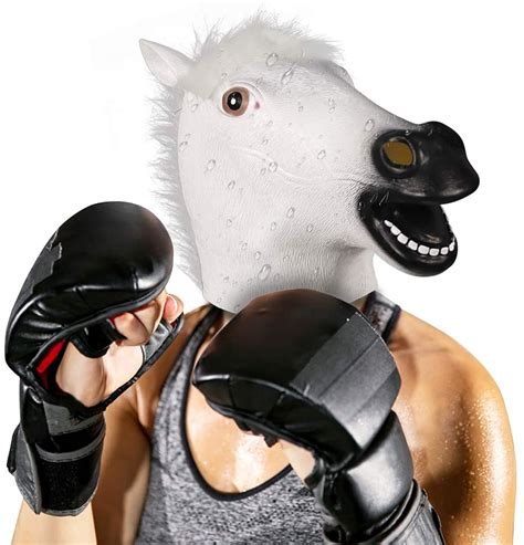 molezu Horse Head Mask, Creepy Horse Mask, Latex Animal Head Mask, Novelty Halloween Costumes ...