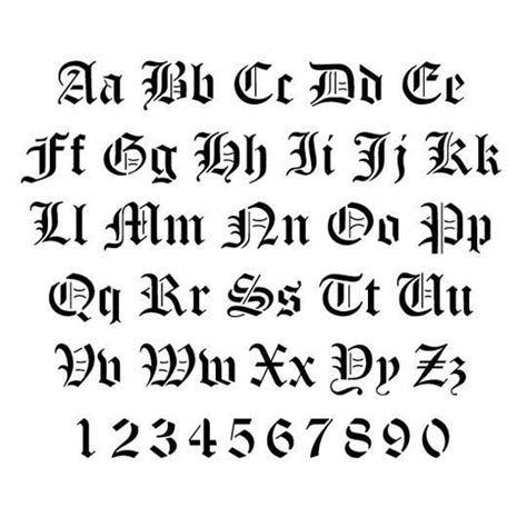 Old English Calligraphy Alphabet