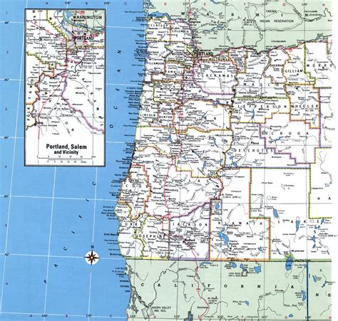 Oregon map with counties. Free printable map of Oregon counties and cities