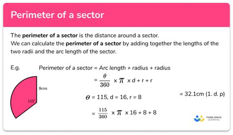 Perimeter Of A Sector - GCSE Maths - Steps, Examples & Worksheet