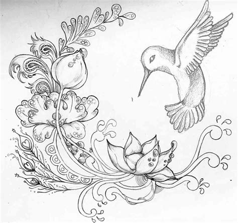 Birds And Flowers Drawing at GetDrawings | Free download