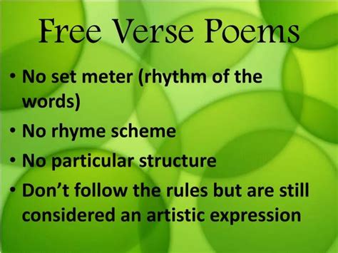 Free Verse Poem Structure