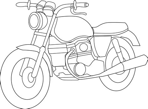 Motorcycle Coloring Page - Free Clip Art