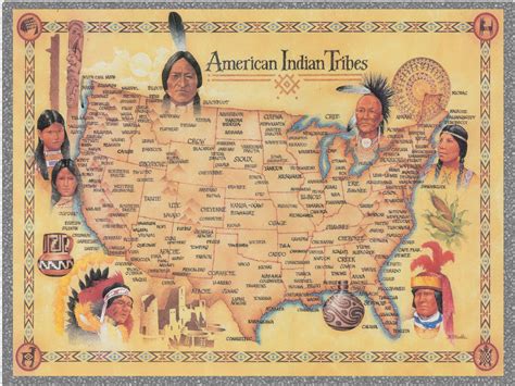 Native American Tribes Map Print Poster - Etsy