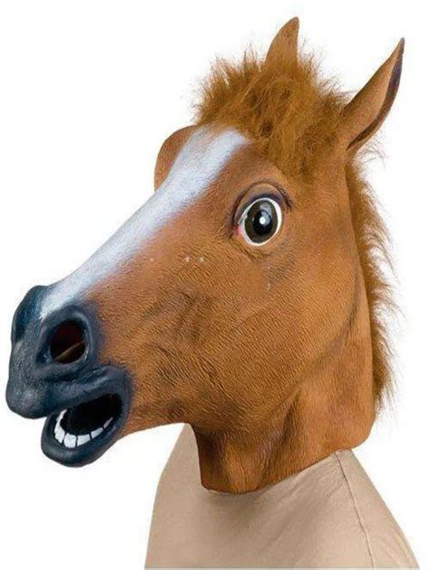 Creepy Horse Mask Head Halloween Costume Theater Prop Novelty Latex Rubber Party Animal Masks ...